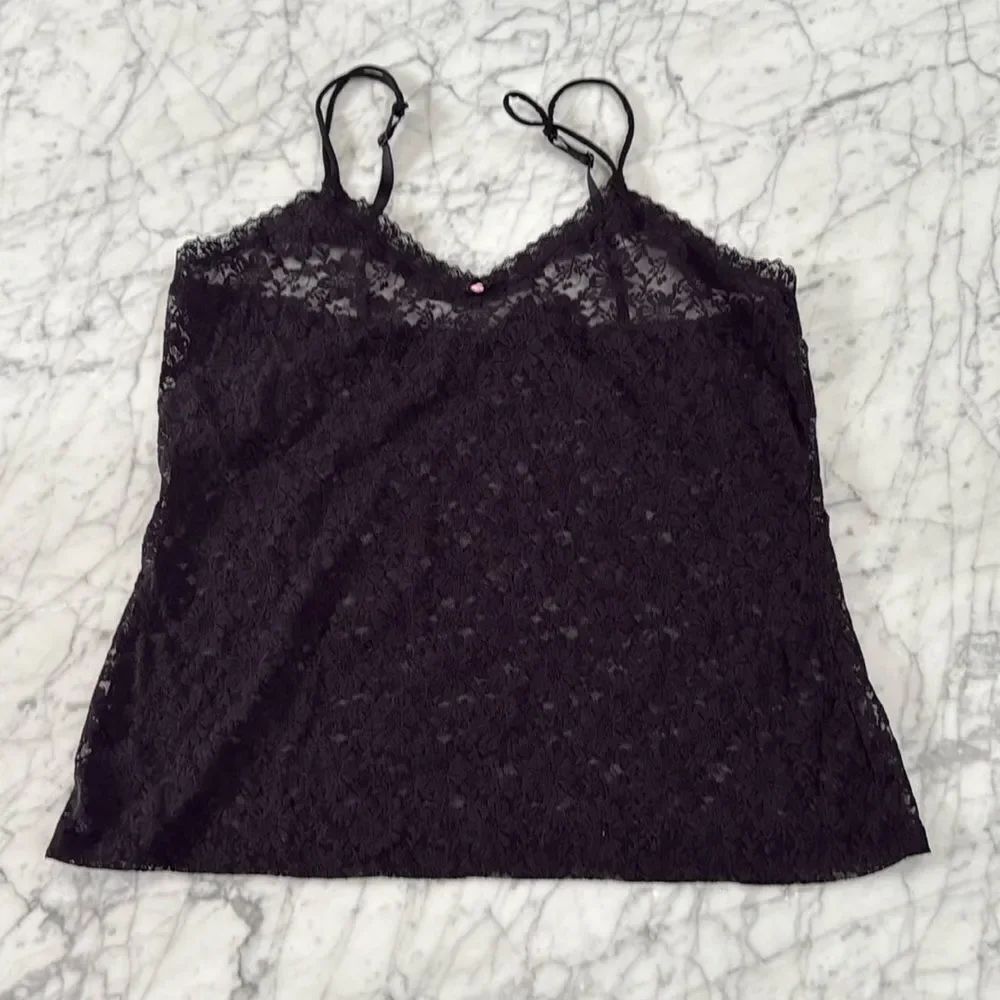 Vintage Black Lace Camisole Sz XL